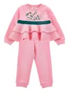 Monnalisa Frill-detail Tracksuit In Pink