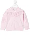 Monnalisa Frill-detail Zip-up Sweatshirt In Pink