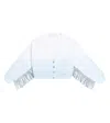 Monnalisa Fringed Ombré Cotton Cardigan In Blue