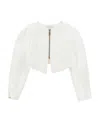 Monnalisa Coated Fabric Jacket In White