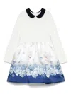 Monnalisa Frozen Mikado Dress In White