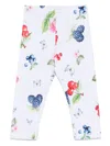 Monnalisa Frui-print Leggings In Blue
