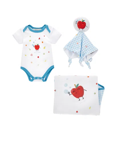 Monnalisa Fruits Gingham-print Babygrow Set In Multi