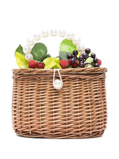 Monnalisa Kids' Fruit-detail Tote Bag In Neutrals