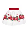Monnalisa Printed Cotton Poplin Skirt In White
