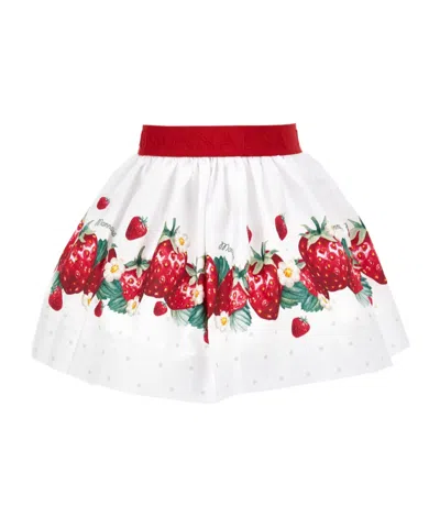 MONNALISA MONNALISA LOGO-WAISTBAND FRUIT-PRINTED SKIRT