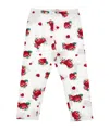 Monnalisa Strawberry Print Jersey Leggings In White