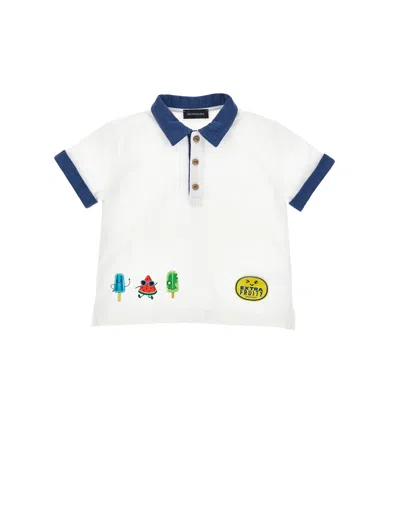Monnalisa Kids'   Fruit Print Polo Shirt In White