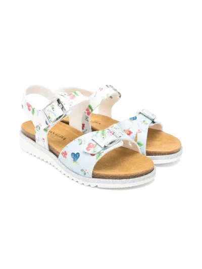 Monnalisa Kids' Fruit-print Sandals In Blue