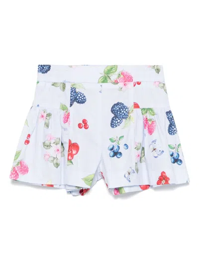 Monnalisa Kids' Fruit-print Shorts In Blue