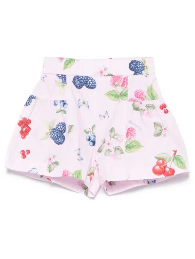 Monnalisa Kids' Fruit-print Shorts In Pink