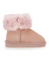 Monnalisa Fur Boots With Rhinestones In Brown