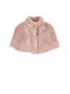 Monnalisa Fur Plush Cape In Light Pink