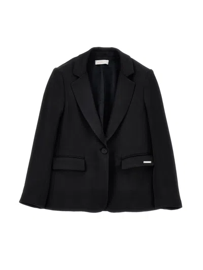 Monnalisa Kids' Single-breasted Blazer In Black