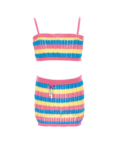 Monnalisa Kids' Gehäkeltes Strandset In Multi
