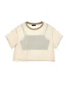 Monnalisa Georgette-t-shirt Mit Oberteil In Beige