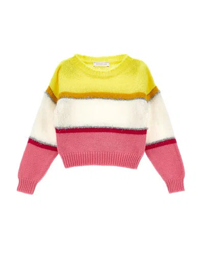 Monnalisa Kids'   Striped Maxi Pullover In Multicolor