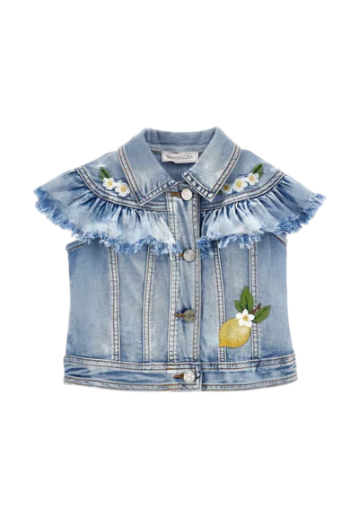 Monnalisa Kids' Gilet Bambina  19g105ru_7013 In Blue