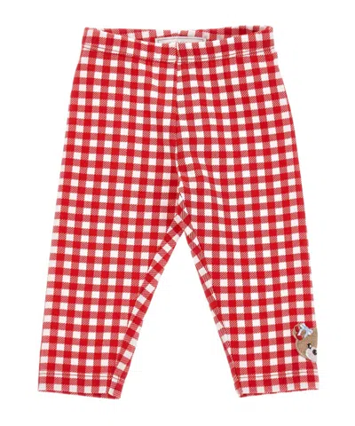 Monnalisa Gingham Check-print Leggings In Pink