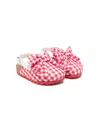 Monnalisa Gingham-check Slippers In Red