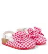 Monnalisa Gingham-check Slippers In Rot