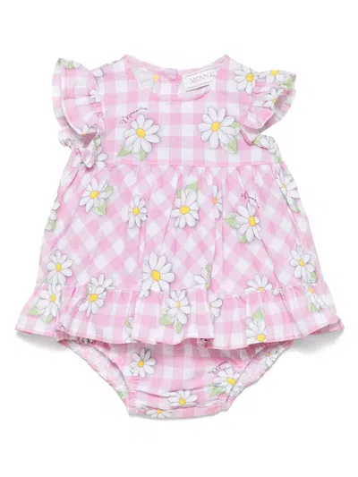 Monnalisa Babies' Gingham-pattern Dress In Pink