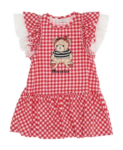 Monnalisa Gingham-print Dress In Red
