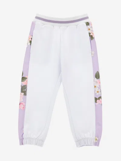 Monnalisa Babies' Girks Romantic Flowers Joggers In Purple