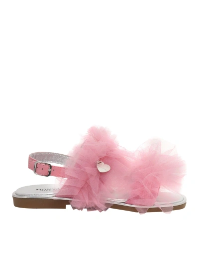 Monnalisa Girl's Sandals With Tulle In Pink