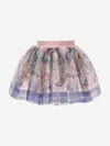 Monnalisa Baroque Rose Tulle Skirt In Multicoloured