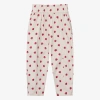 Monnalisa Girls Beige Strawberry Cotton Trousers In Beige