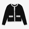 Monnalisa Girls Black Wool Cardigan In Black