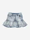 Monnalisa Girls Bleached Denim Stitch Skirt In Multi