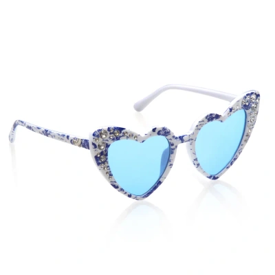 Monnalisa Kids' Girls Blue & White Sunglasses