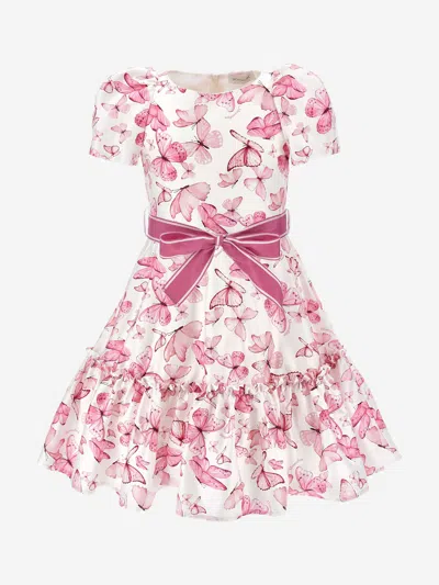 Monnalisa Babies' Girls Butterfly Print Dress In Pink