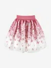 Monnalisa Butterfly-print Skirt In Pink
