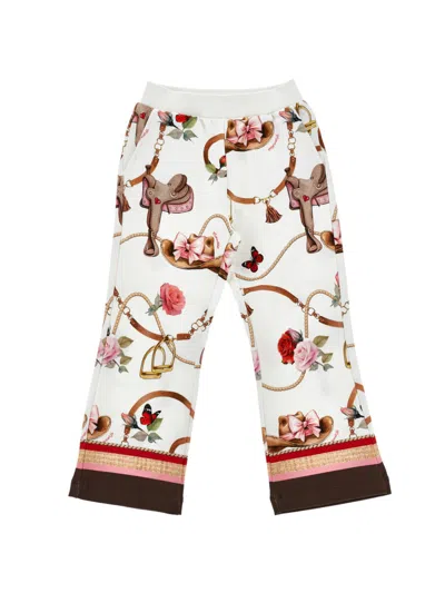 Monnalisa Girls' Classic Tailored Trousers In White