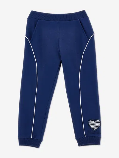Monnalisa Babies' Girls Contrast Piping Joggers In Blue