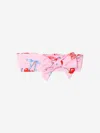 Monnalisa Girls Cotton Cherry Print Headband Xxs (6 - 12 Mths) Pink In Pink