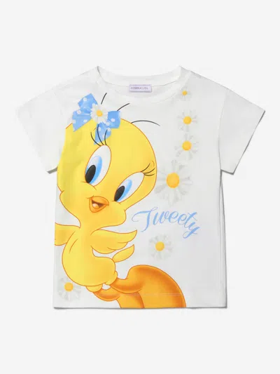 Monnalisa Babies' Girls Cotton Jersey Tweety Maxi T-shirt 12 Yrs Ivory