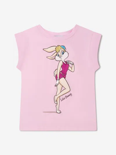 Monnalisa Kids' Girls Cotton Lola Bunny Maxi T-shirt 6 Yrs Pink