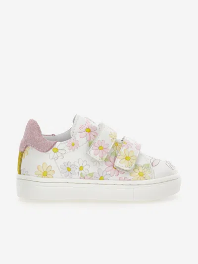 Monnalisa Girls Daisy Print Trainers In White