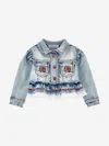 Monnalisa Denim Jacket With Frills
