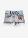 Monnalisa Rope-detail Denim Shorts In Blue