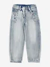 Monnalisa Girls Denim Stitch Jeans In Blue