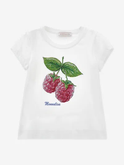 MONNALISA MONNALISA GIRLS DIAMANTE RASPBERRIES T-SHIRT