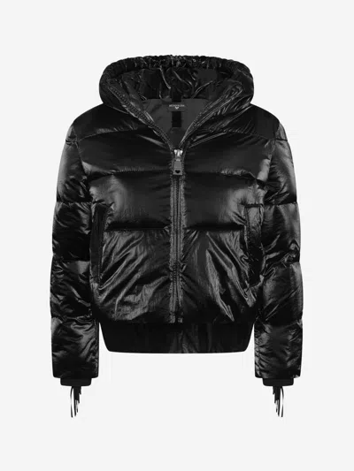 Monnalisa Girls Down Padded Fringed Jacket 8 Years Black By Childsplay Clothing