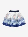 Monnalisa A-line Twill Miniskirt In Blue