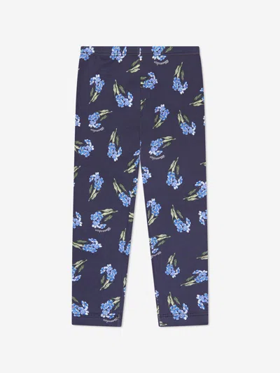 Monnalisa Babies' Girls Floral Leggings In Blue