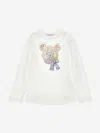 Monnalisa Sequin Teddy Bear T-shirt In Multi